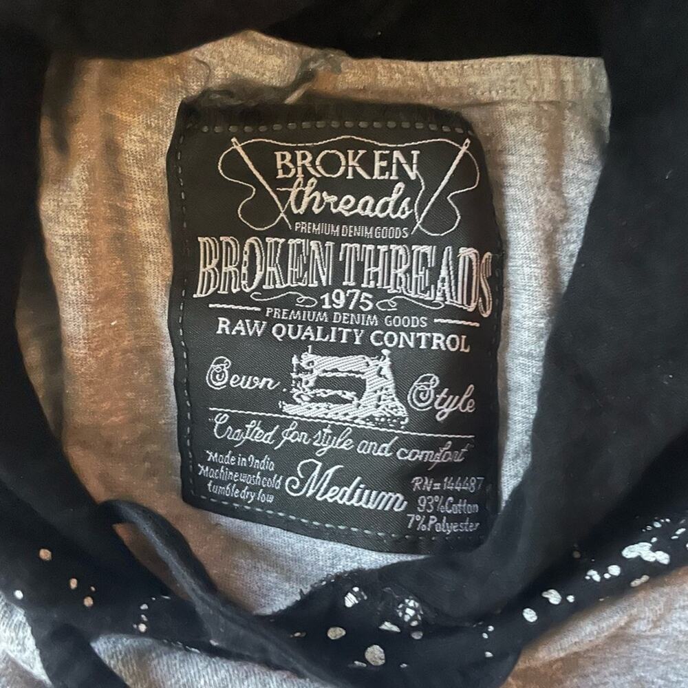 Broken Threads Splatter Graphic Zip Side Hoodie G… - image 2